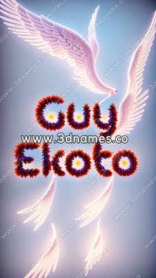 Guy Ekoto 3d with smooth, colors, flowers, angels wings, creative